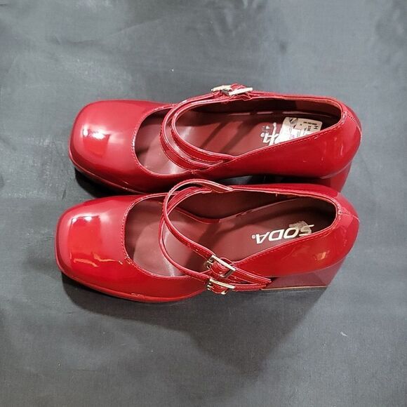 BRAND NEW SODA WOMEN'S  CLOSED TOE MARY JANE HIGH CHUNKY PUMPS - Picture 5 of 14